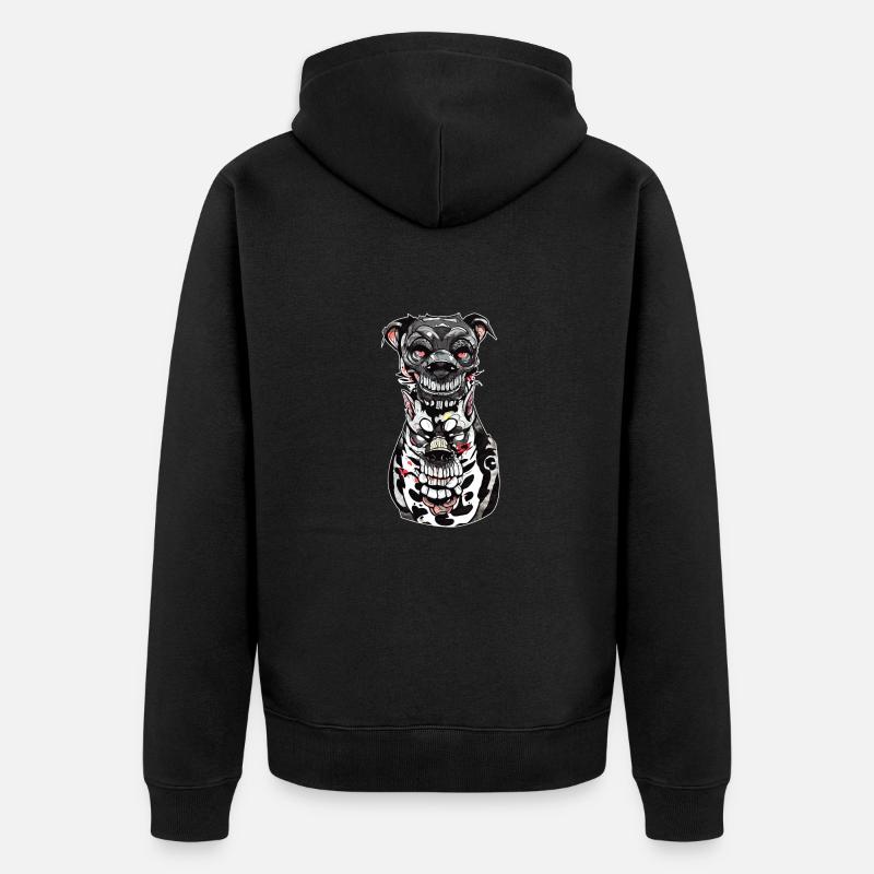 Impression d’illustration de chien sombre - Veste à capuche bio Premium Unisexe - noir