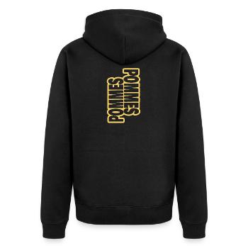 French Fries - Unisex Premium Organic Zip Hoodie - black - Back - Nico (187cm)