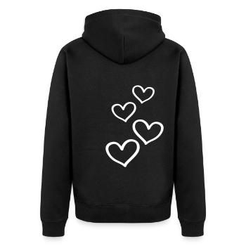 Coeurs Symbole Amour - Veste à capuche bio Premium Unisexe - noir - Dos - Nico (187cm)