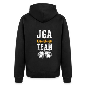 Jga Junggesellen Drinking Team - Unisex Premium Bio Zip Hoodie - Schwarz - Hinten - Nico (187cm)