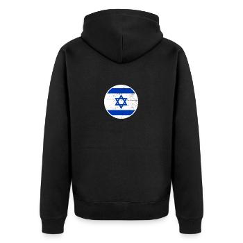 Israël Vintage Drapeau Israélien - Veste à capuche bio Premium Unisexe - noir - Dos - Nico (187cm)