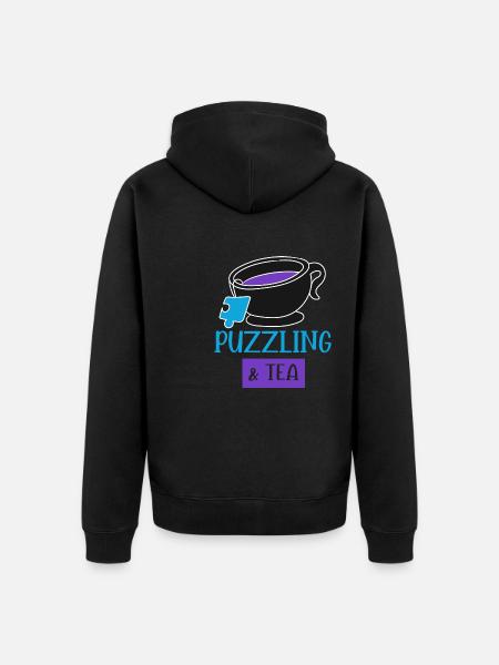 Tee und rätselhaftes Hobby-Puzzle - Unisex Premium Bio Zip Hoodie - Schwarz