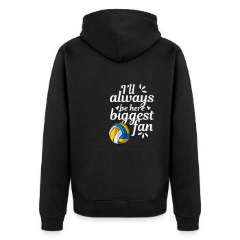 I'll Always Be Here Volleyball Fan Volleyball-Team - Unisex Premium Bio Zip Hoodie - Schwarz - Hinten - Nico (187cm)