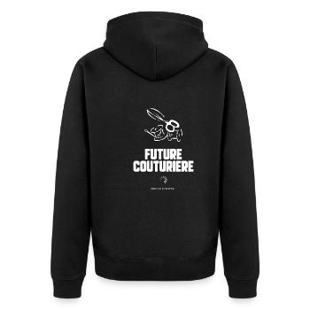 Future couturière - Veste à capuche bio Premium Unisexe - noir - Dos - Nico (187cm)