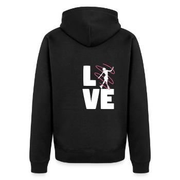 Eiskunstläuferin Love Eiskunstlaufen Schlittschuh - Unisex Premium Bio Zip Hoodie - Schwarz - Hinten - Nico (187cm)