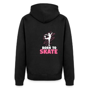 Eiskunstläuferin Eiskunstlaufen Schlittschuh - Unisex Premium Bio Zip Hoodie - Schwarz - Hinten - Nico (187cm)