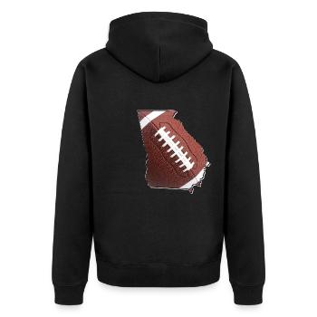 Georgia (USA) | real football | Map - Unisex Premium Organic Zip Hoodie - black - Back - Nico (187cm)