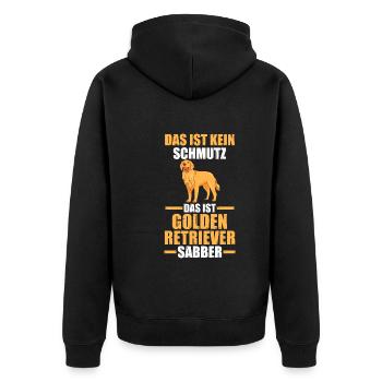 Hund Golden Retriever - Unisex Premium Bio Zip Hoodie - Schwarz - Hinten - Nico (187cm)