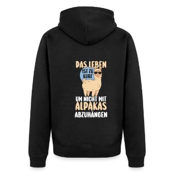 Alpaga - Veste à capuche bio Premium Unisexe - noir - Dos - Nico (187cm)