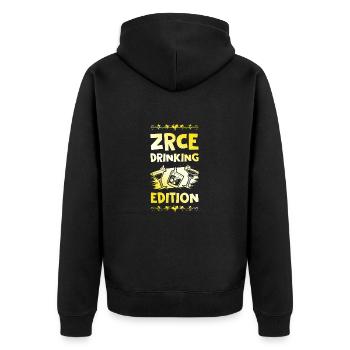 Zrce Drinking Saying - Unisex Premium Organic Zip Hoodie - black - Back - Nico (187cm)