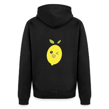 Kawaii Citron Kawaii Fruits Kawaii Fruit - Veste à capuche bio Premium Unisexe - noir - Dos - Nico (187cm)