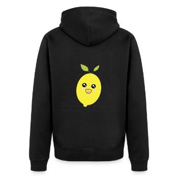 Kawaii Citron Kawaii Fruits Kawaii Fruit - Veste à capuche bio Premium Unisexe - noir - Dos - Nico (187cm)