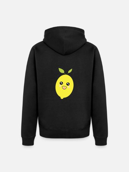 Kawaii Citron Kawaii Fruits Kawaii Fruit - Premium økologisk unisex-hættejakke - sort