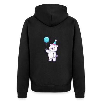 Ours polaire anniversaire bébé - Veste à capuche bio Premium Unisexe - noir - Dos - Nico (187cm)