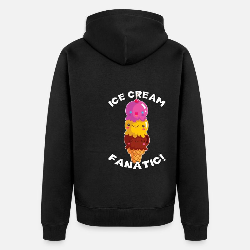Fanatique de crème glacée! - Veste à capuche bio Premium Unisexe - noir