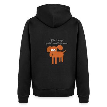 chien, regard triste, illustration, chien, chien mignon - Veste à capuche bio Premium Unisexe - noir - Dos - Nico (187cm)