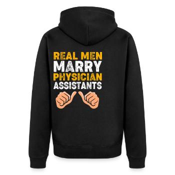 Adjoint au médecin Soins infirmiers MFA PA - Veste à capuche bio Premium Unisexe - noir - Dos - Nico (187cm)