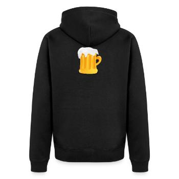 beer - Unisex Premium Bio Zip Hoodie - Schwarz - Hinten - Nico (187cm)