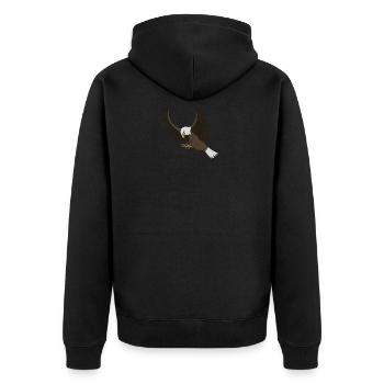 Greifvogel Weißkopfseeadler Angriff - Unisex Premium Bio Zip Hoodie - Schwarz - Hinten - Nico (187cm)