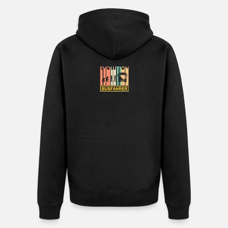 Busfahrer Beruf Geschenk · Evolution - Unisex Premium Bio Zip Hoodie - Schwarz