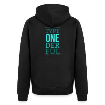 Diabetes Insulin Spruch Witzig Lustig Geschenkidee - Unisex Premium Bio Zip Hoodie - Schwarz - Hinten - Nico (187cm)