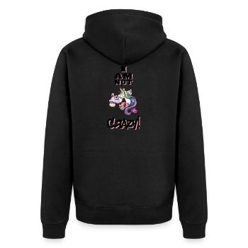 I am not crazy Unicorn Licorne - Veste à capuche bio Premium Unisexe - noir - Dos - Nico (187cm)