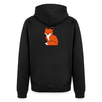 cute fox 02 - Unisex Premium Organic Zip Hoodie - black - Back - Nico (187cm)