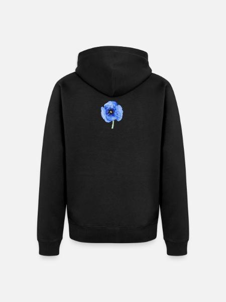 flower - Unisex Premium Organic Zip Hoodie - black
