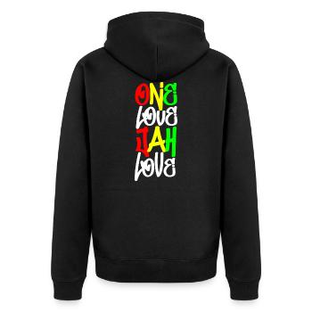 Rasta Amour - Veste à capuche bio Premium Unisexe - noir - Dos - Nico (187cm)