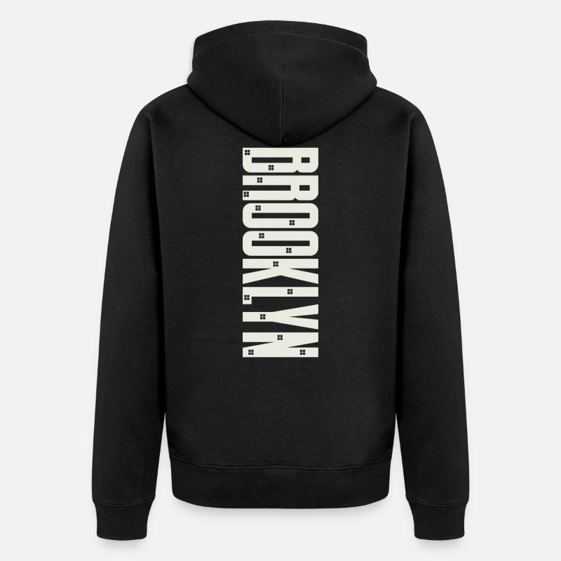 Brooklyn - Unisex Premium Bio Zip Hoodie - Schwarz
