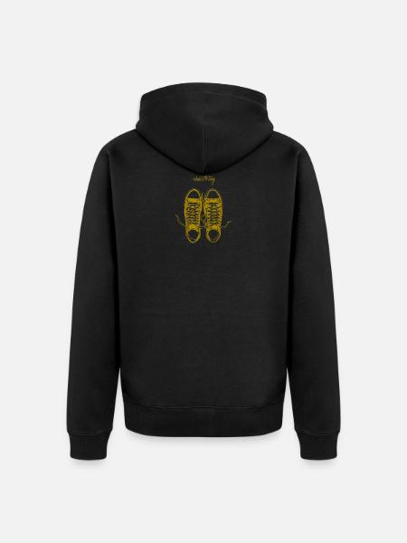 Sneaker shoestring - Unisex Premium Organic Zip Hoodie - black
