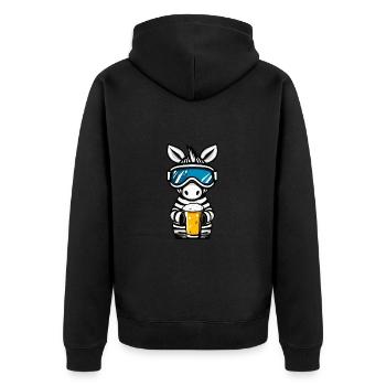 Bière Zebra Ski - Veste à capuche bio Premium Unisexe - noir - Dos - Nico (187cm)