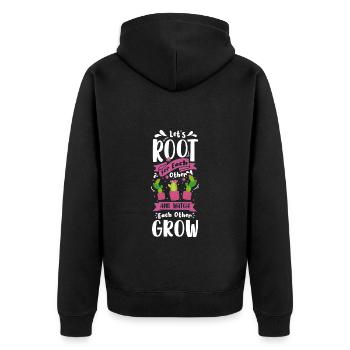 Spine Nature Gardener - Unisex Premium Organic Zip Hoodie - black - Back - Nico (187cm)
