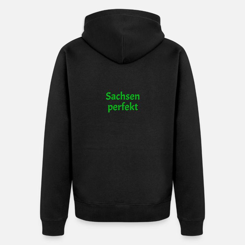 Sachsen perfekt - Unisex Premium Bio Zip Hoodie - Schwarz