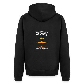 Tour de l’aéroport du contrôleur de la circulation aérienne - Veste à capuche bio Premium Unisexe - noir - Dos - Nico (187cm)