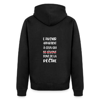 L'avenir appartient à ceux qui font de la pêche - Veste à capuche bio Premium Unisexe - noir - Dos - Nico (187cm)