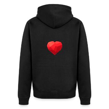 Emoji cœur à faible polygone design Saint-Valentin - Veste à capuche bio Premium Unisexe - noir - Dos - Nico (187cm)