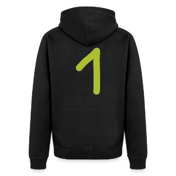 1 Number One Zah grünl Birthday - Unisex Premium Organic Zip Hoodie - black - Back - Nico (187cm)