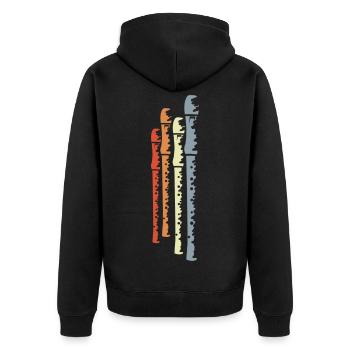 Flûtes rétro - Veste à capuche bio Premium Unisexe - noir - Dos - Nico (187cm)