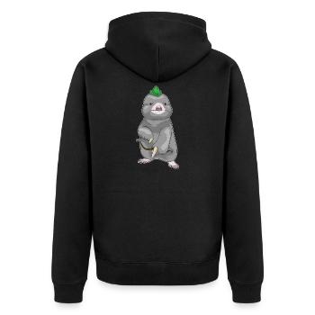Mole Archer Bow - Unisex Premium Organic Zip Hoodie - black - Back - Nico (187cm)