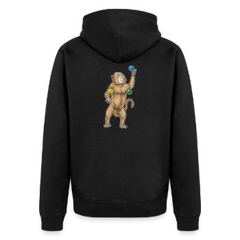Singe jongleur jongleur - Veste à capuche bio Premium Unisexe - noir - Dos - Nico (187cm)