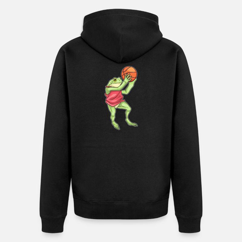 grenouille basketteur basketteur - Veste à capuche bio Premium Unisexe - noir