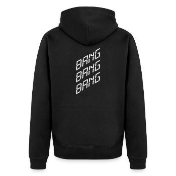 Bang Bang Bang – Party, Music & Club Vibes - Unisex Premium Organic Zip Hoodie - black - Back - Nico (187cm)