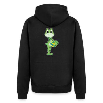 Frog Volleyball Player Volleyball Sports - Unisex Premium Organic Zip Hoodie - black - Back - Nico (187cm)