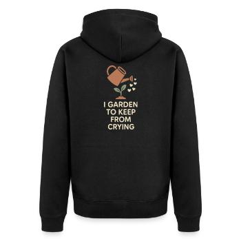 Lustiger Garten-humor, Pflanzenliebhaber, - Unisex Premium Bio Zip Hoodie - Schwarz - Hinten - Nico (187cm)