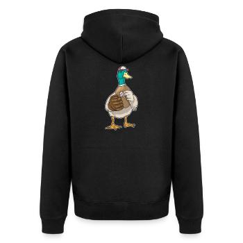 Duck Baseball Baseball Glove Sport - Unisex Premium Organic Zip Hoodie - black - Back - Nico (187cm)