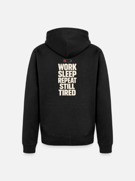 Burnt-out millennial, tired adult, - Unisex Premium Organic Zip Hoodie - black