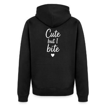 Sweet saying for women I bite sweet ladies - Unisex Premium Organic Zip Hoodie - black - Back - Nico (187cm)