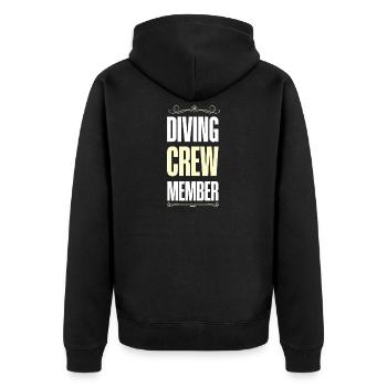 Diving Crew - Unisex Premium Organic Zip Hoodie - black - Back - Nico (187cm)