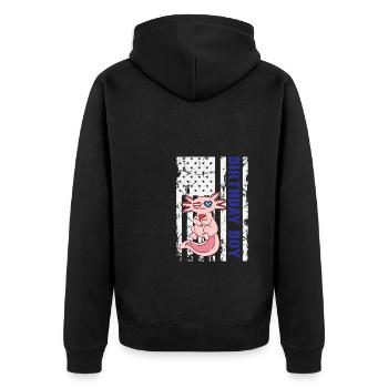 Axolotl America 4 juillet Jour de l’indépendance - Veste à capuche bio Premium Unisexe - noir - Dos - Nico (187cm)